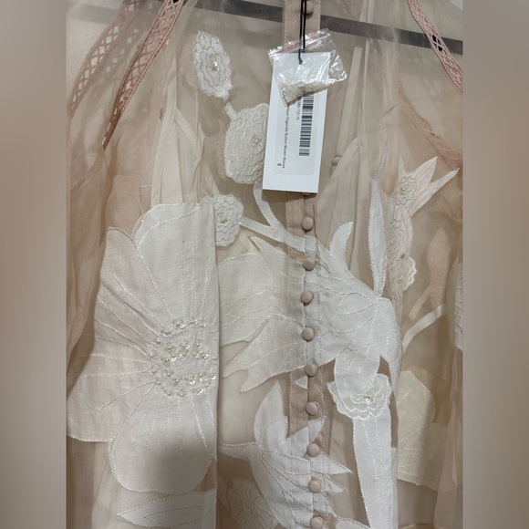 Karen Millen Embroidered Sheer Organdie Blouse in Blush - US 6‎ / NWT - Picture 8 of 16
